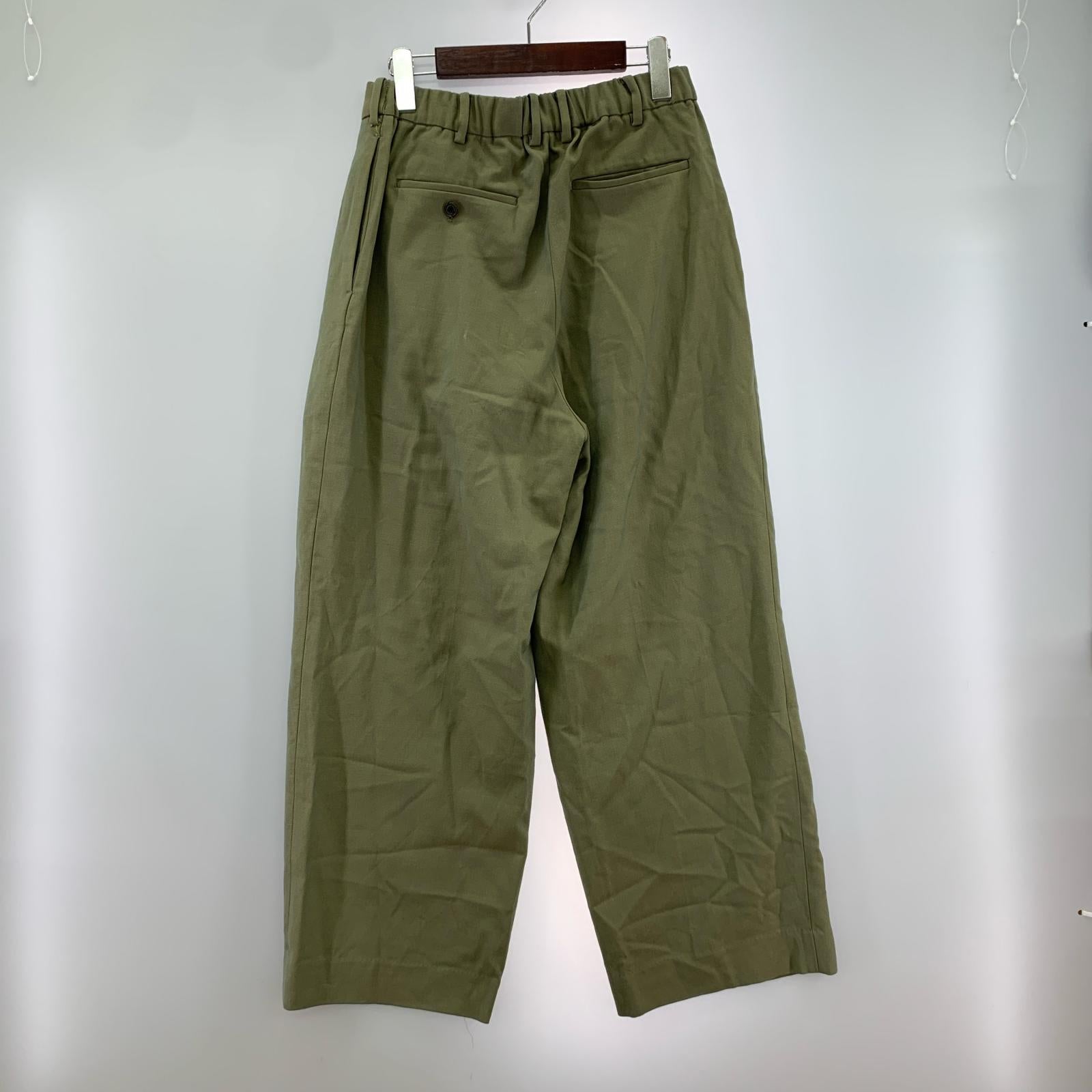 パンツ DOUBLE PLEATED TROUSERS オリーブ 2