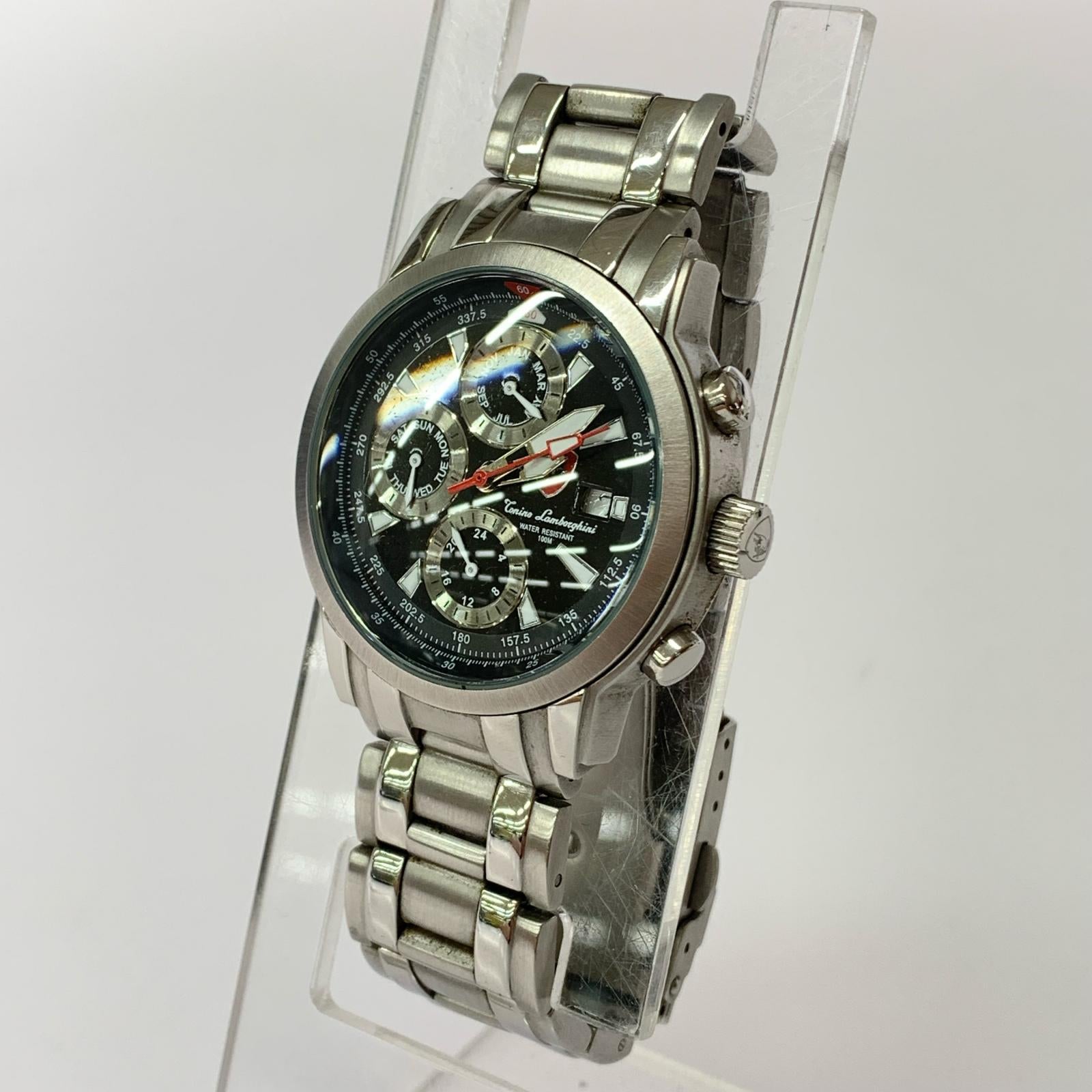 腕時計 tonino lamborghini swiss quarts クロノグラフ ブラック