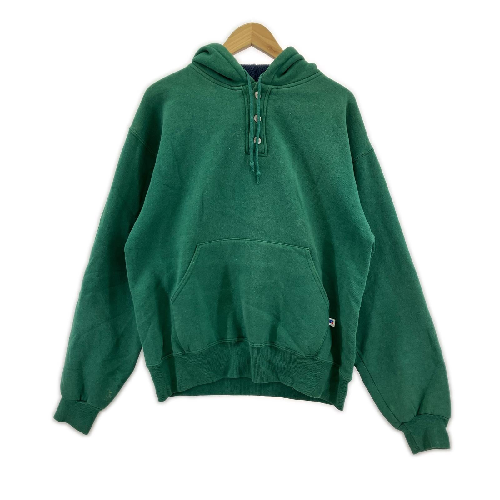 パーカー RUSSELL ハーフボタン 緑 (L) L