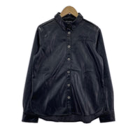 長袖シャツ ﾒﾀﾘｯｸﾀﾞｶﾞｰﾚｻﾞｰﾌｪｲｸｼｬﾂ S BLK S ブラック