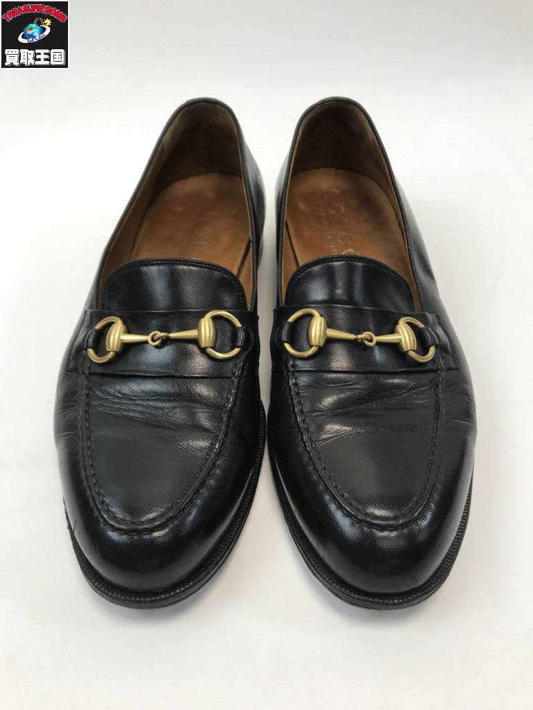 GUCCI レザー ホースビット ローファー 黒 41 110-0183