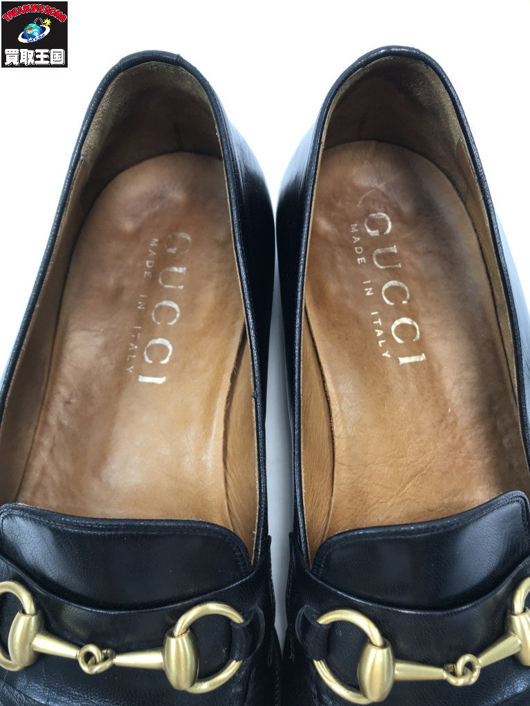GUCCI レザー ホースビット ローファー 黒 41 110-0183
