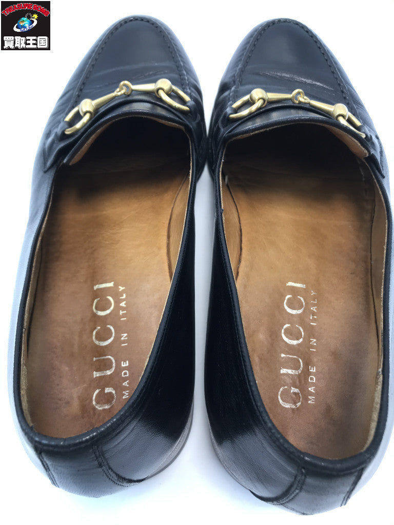GUCCI レザー ホースビット ローファー 黒 41 110-0183
