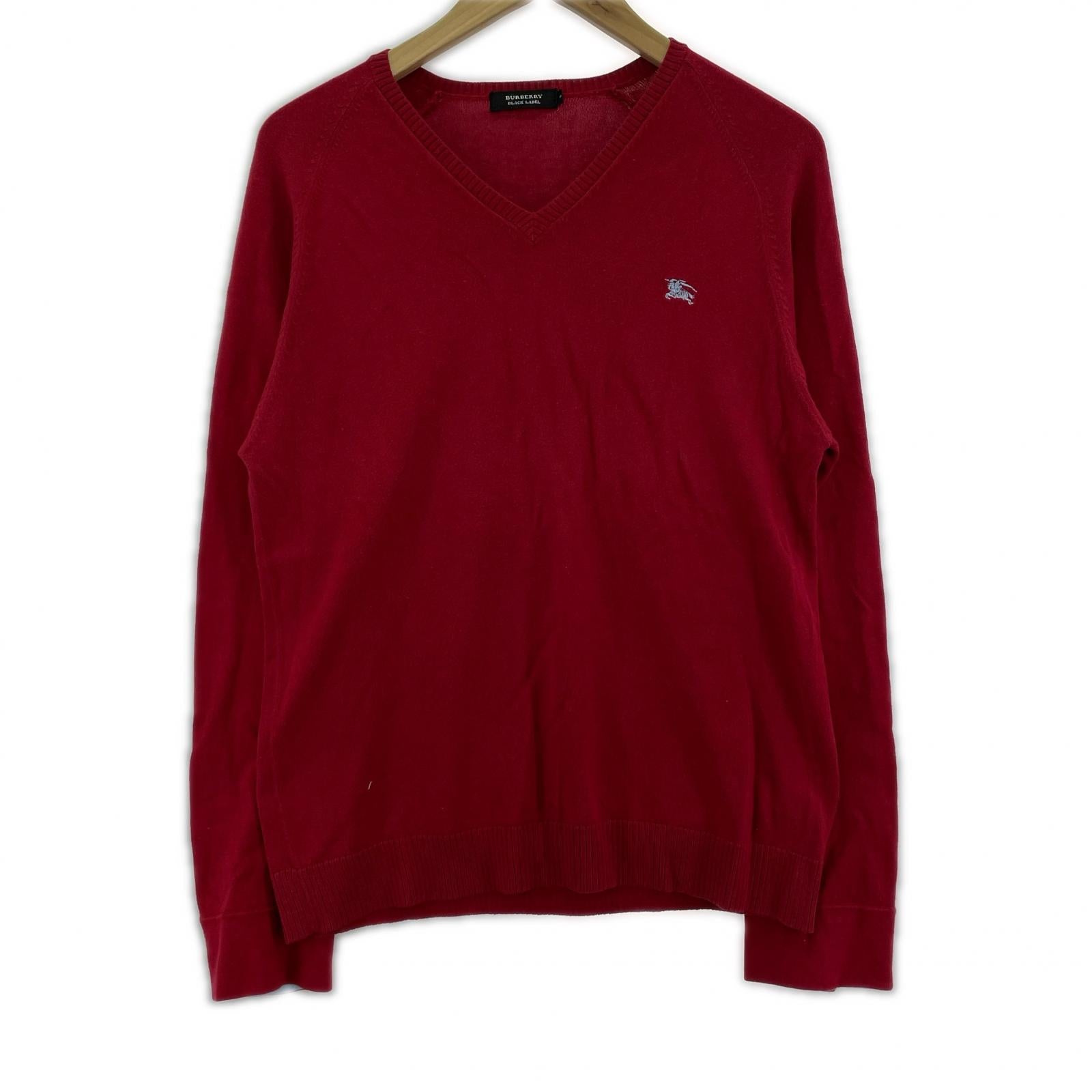 ニット BURBERRY BLACK LABEL ニット・セーター レッド