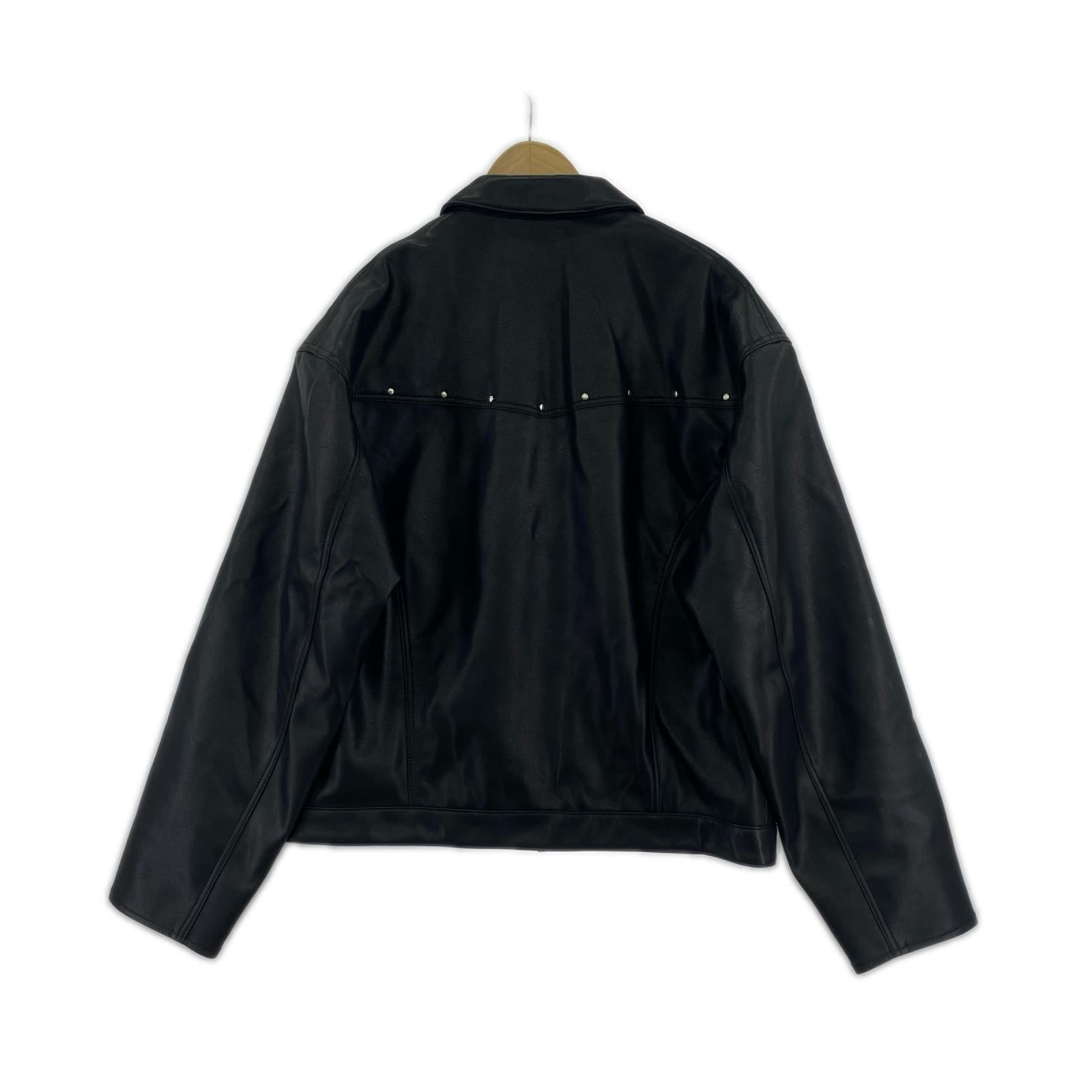 ジャケット フェイクレザー 黒 XL ブラック