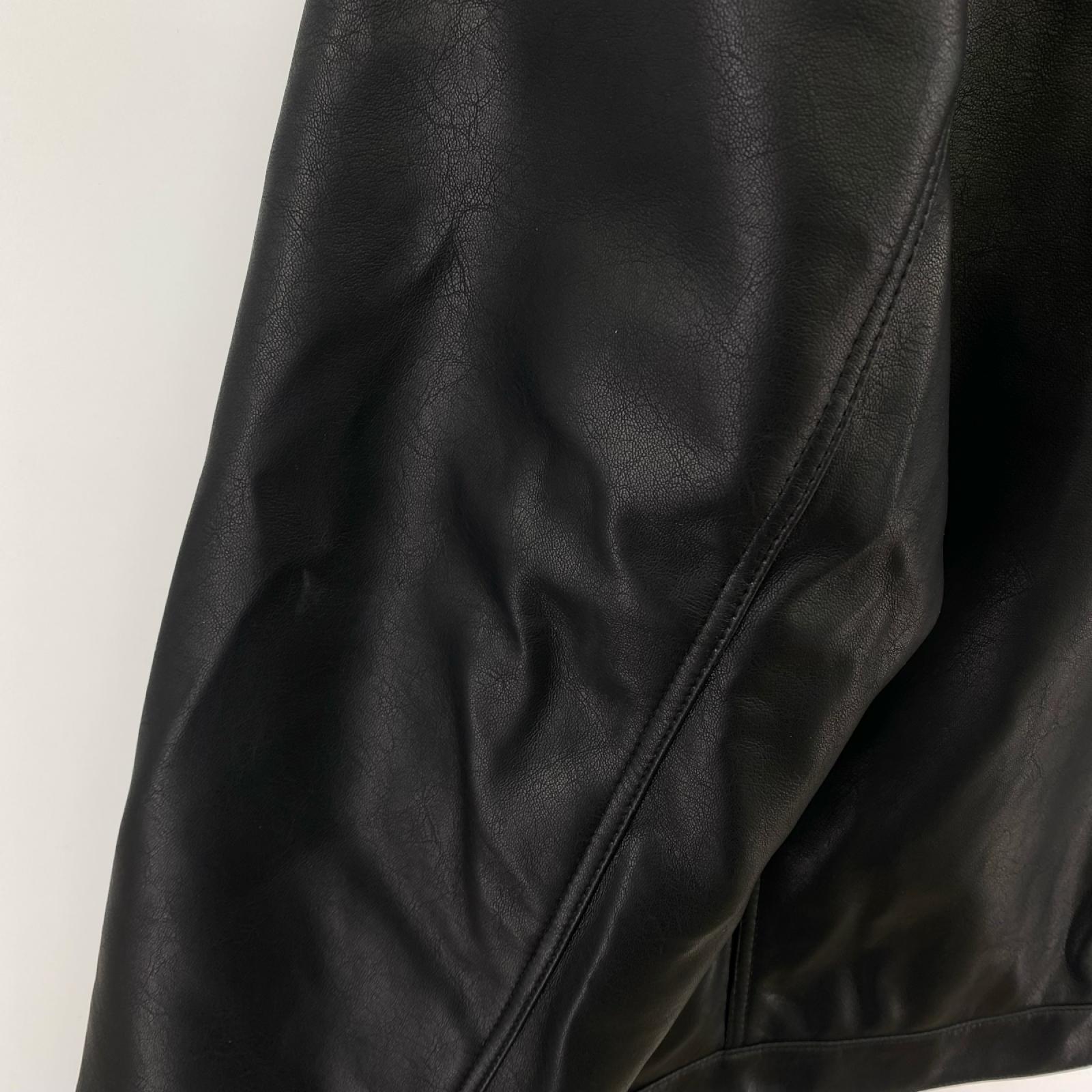 ジャケット フェイクレザー 黒 XL ブラック