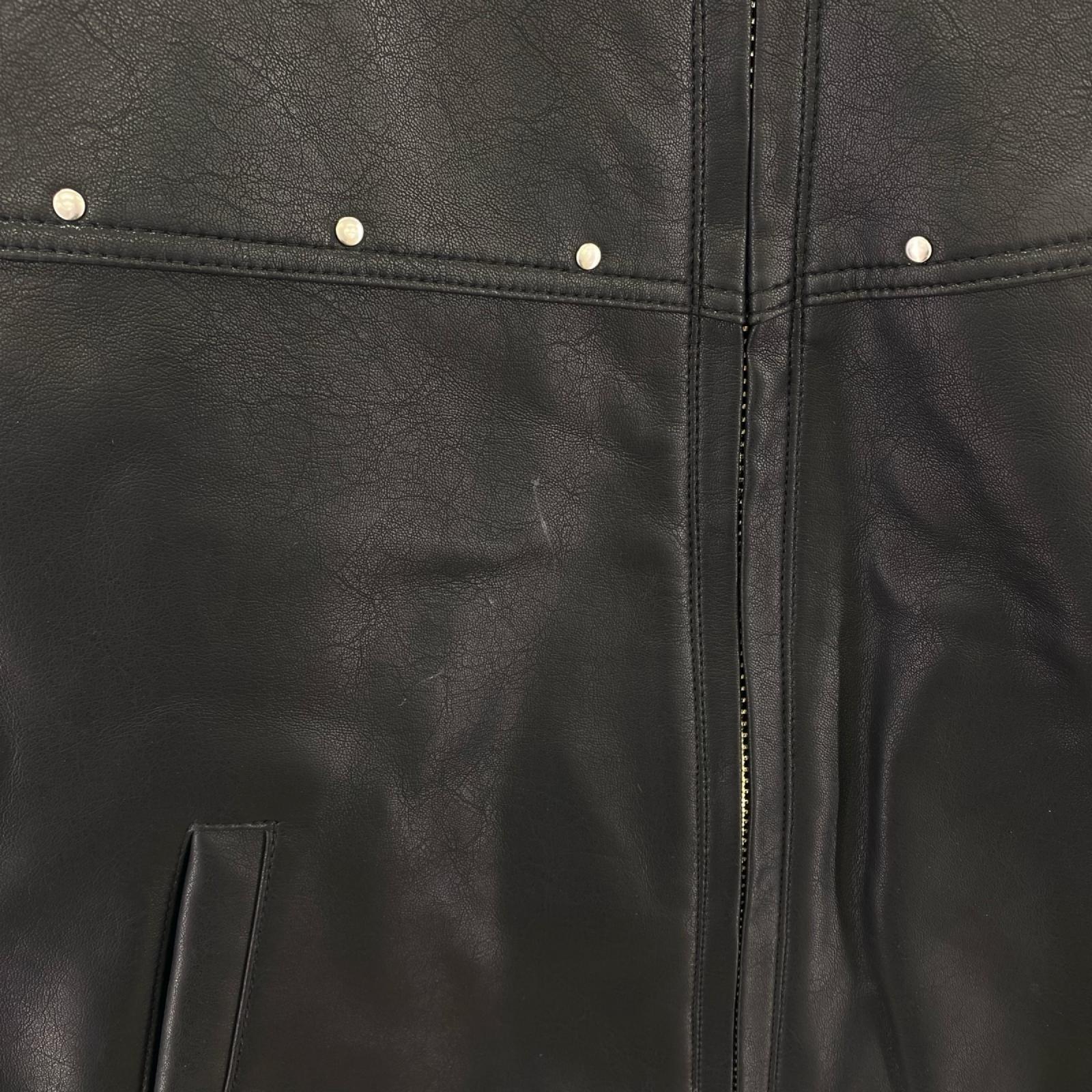 ジャケット フェイクレザー 黒 XL ブラック