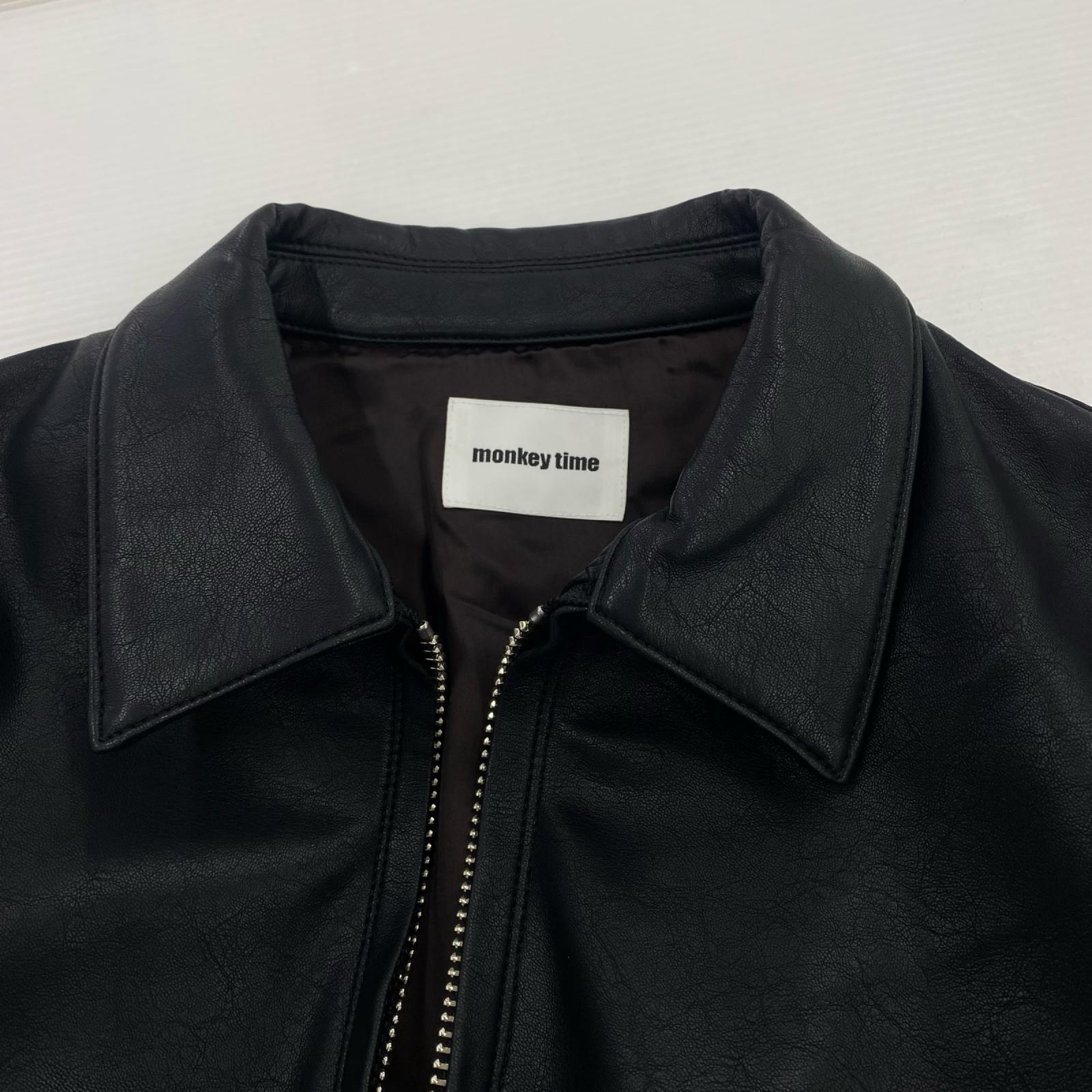 ジャケット フェイクレザー 黒 XL ブラック