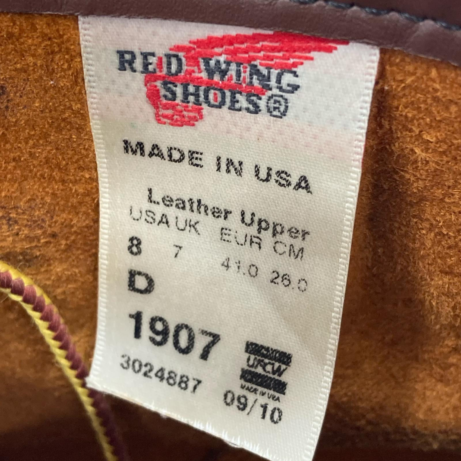 ブーツ RED WING 6-inch Classic Moc 1907 茶 (26) 26cm (US8 UK7 1/2 EU42) ブラウン