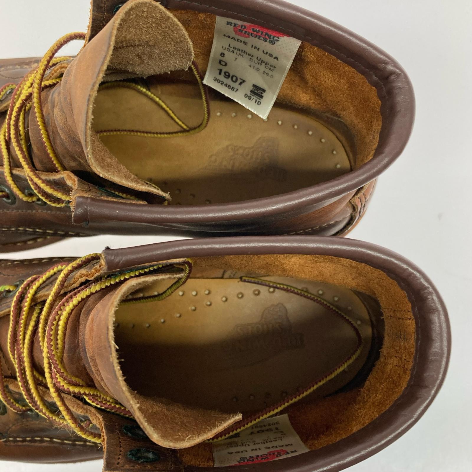 ブーツ RED WING 6-inch Classic Moc 1907 茶 (26) 26cm (US8 UK7 1/2 EU42) ブラウン