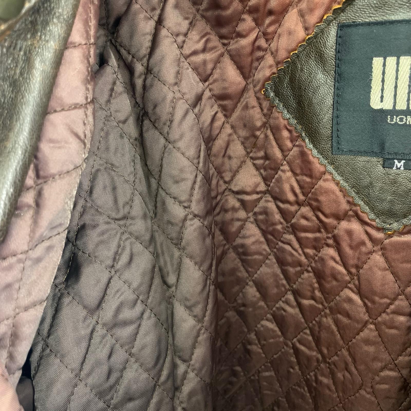 レザージャケット UNO UOMO 襟ボア（M) M ブラウン
