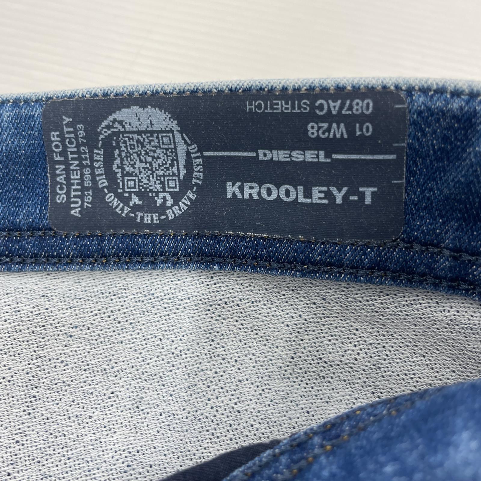 デニムパンツ KROOLEY-T ダメージ加工 28 ブルー
