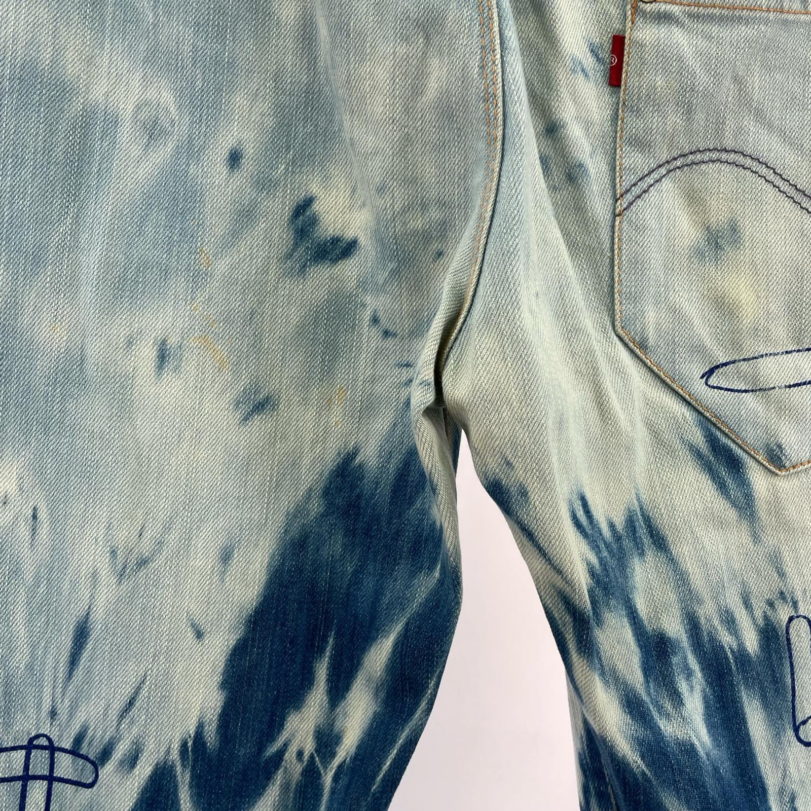 デニムパンツ 00s Levi's RED 立体裁断 カプセルブリーチ W33 ネイビー