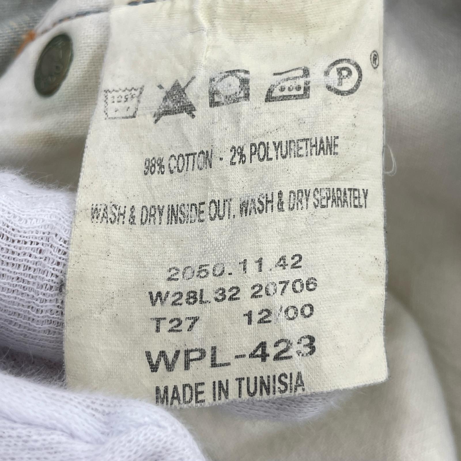 デニムパンツ 00s Levi's RED 立体裁断 カプセルブリーチ W33 ネイビー