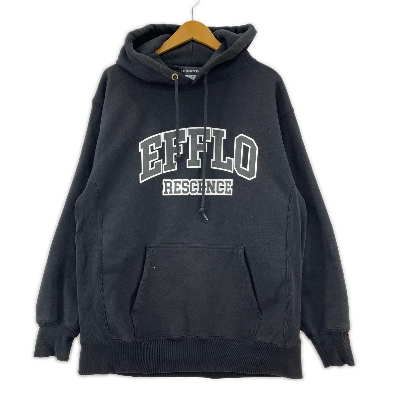 パーカー efflorescence フロントロゴ XL 黒 ブラック