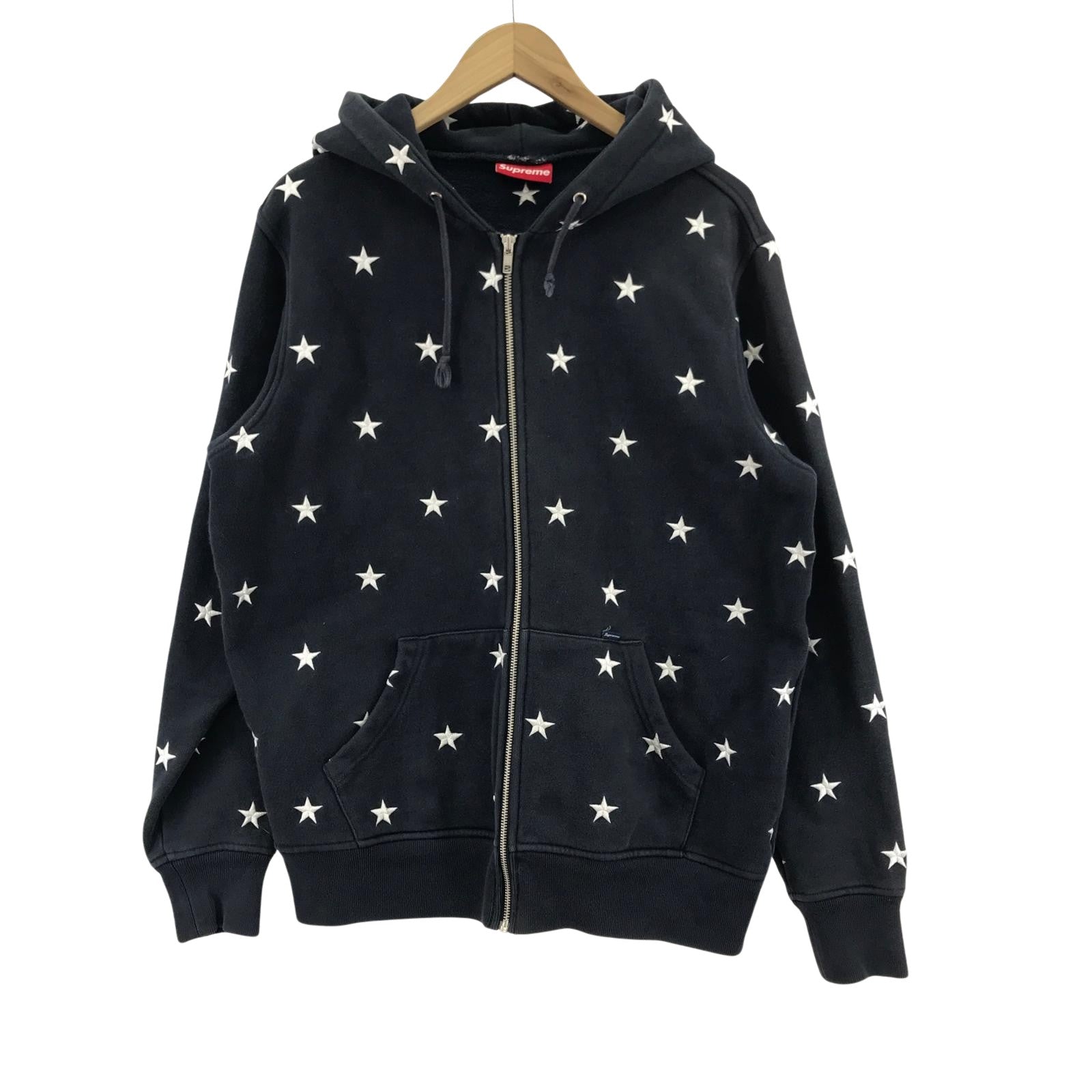 パーカー 09AW Stars Zip Up Hoodie M ネイビー