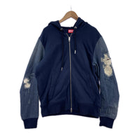 パーカー デニム切替 (XL) ネイビー