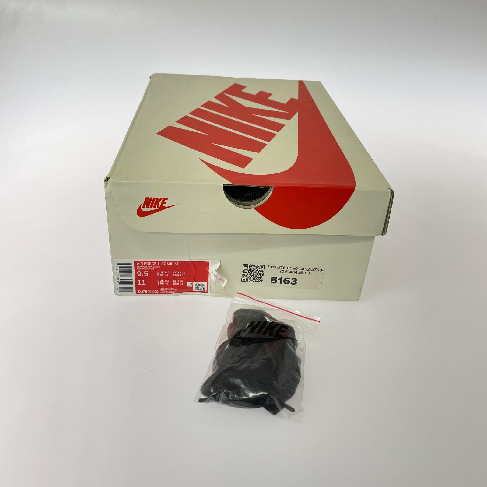 スニーカー ×STUSSY AIR FORCE 1 MID BLACK SNAKESKIN 27.5cm (US9 1/2 UK9 EU45) ブラック