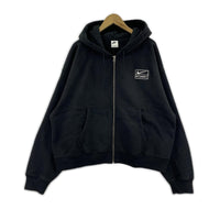 パーカー STUSSY×NIKE Stone Washed Fleece Zip 黒 L L ブラック