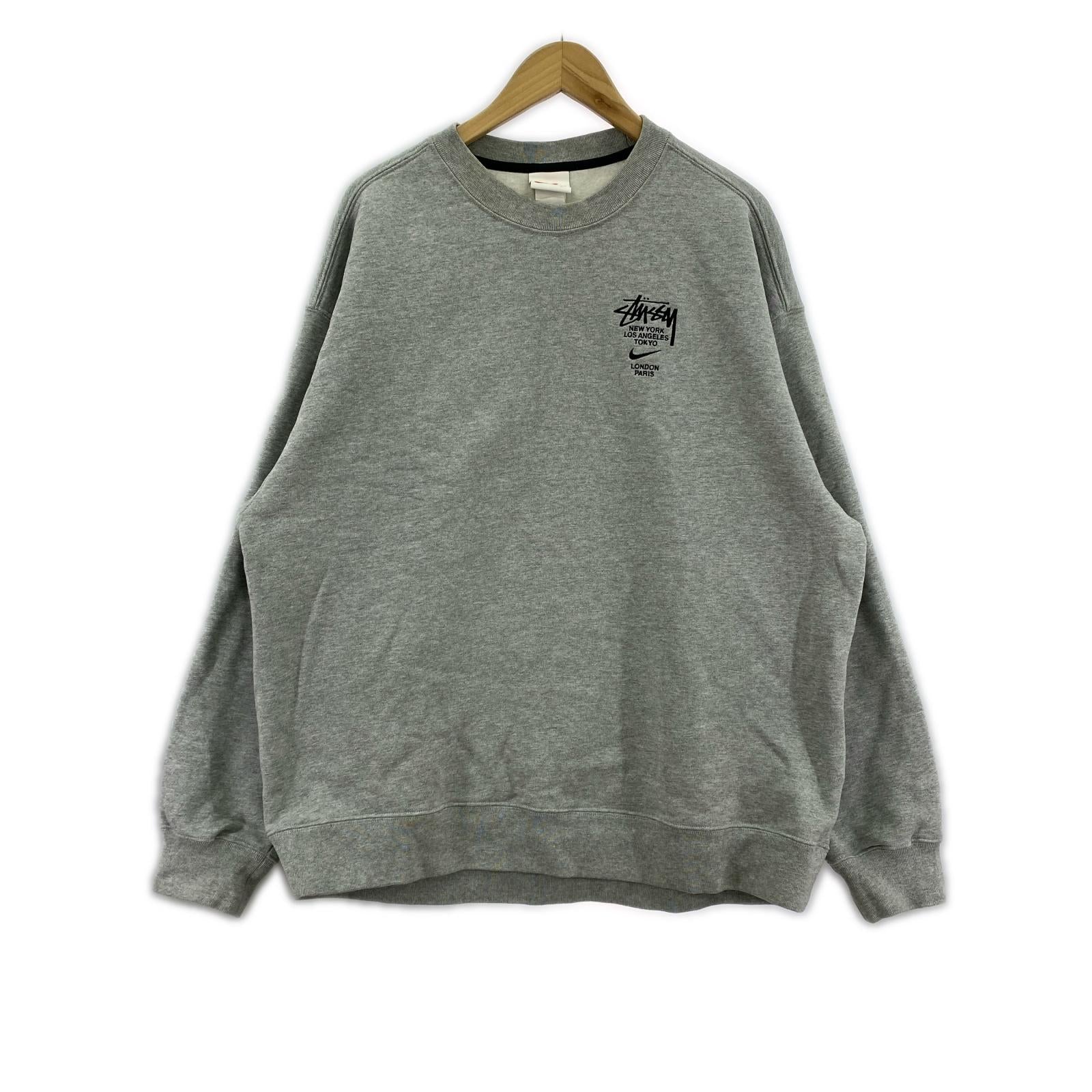 スウェット STUSSY×NIKE Fleece Crew Sweatshirt グレーL L グレー