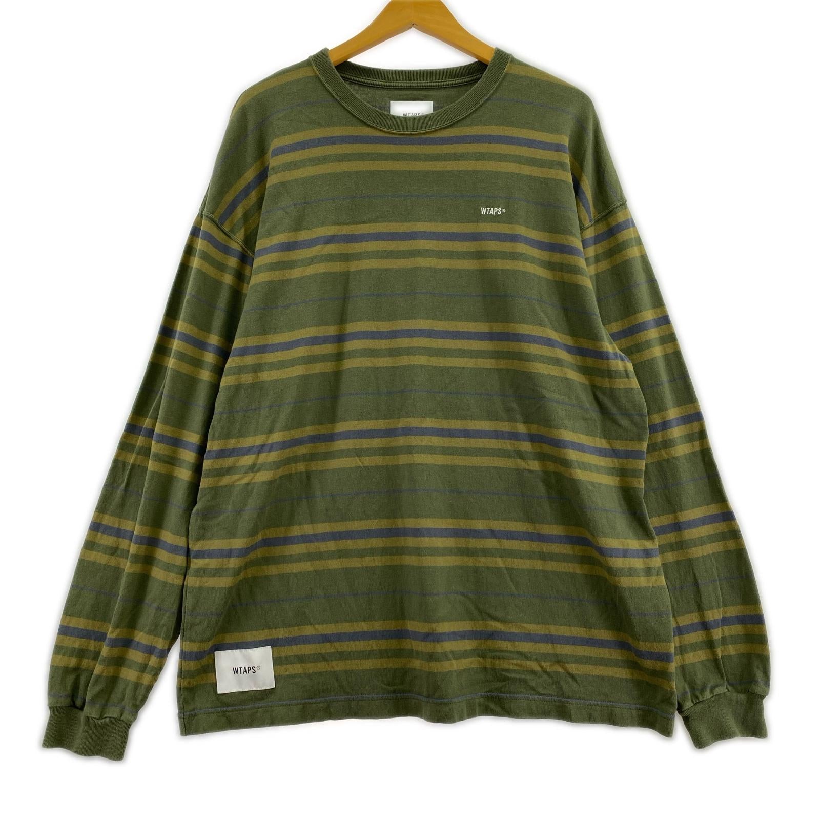 長袖Ｔシャツ 23SS BDY 02 / LS / COTTON. TEXTILE. ボーダー グリーン