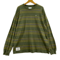 長袖Ｔシャツ 23SS BDY 02 / LS / COTTON. TEXTILE. ボーダー グリーン