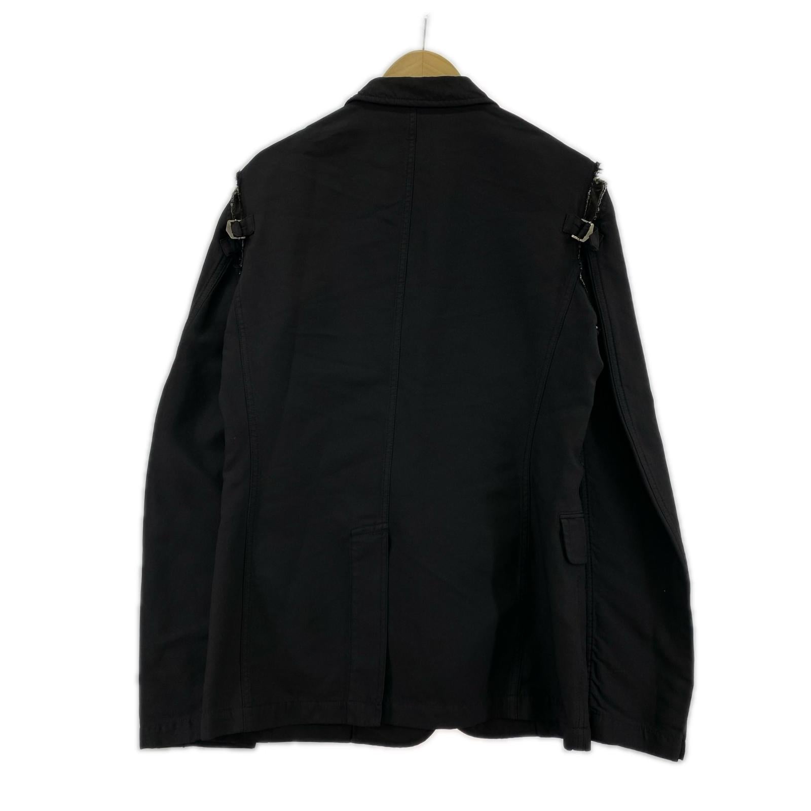テーラードジャケット HOMME PLUS 黒 PM-J097 M 90s ポリ縮ジャケット M ブラック
