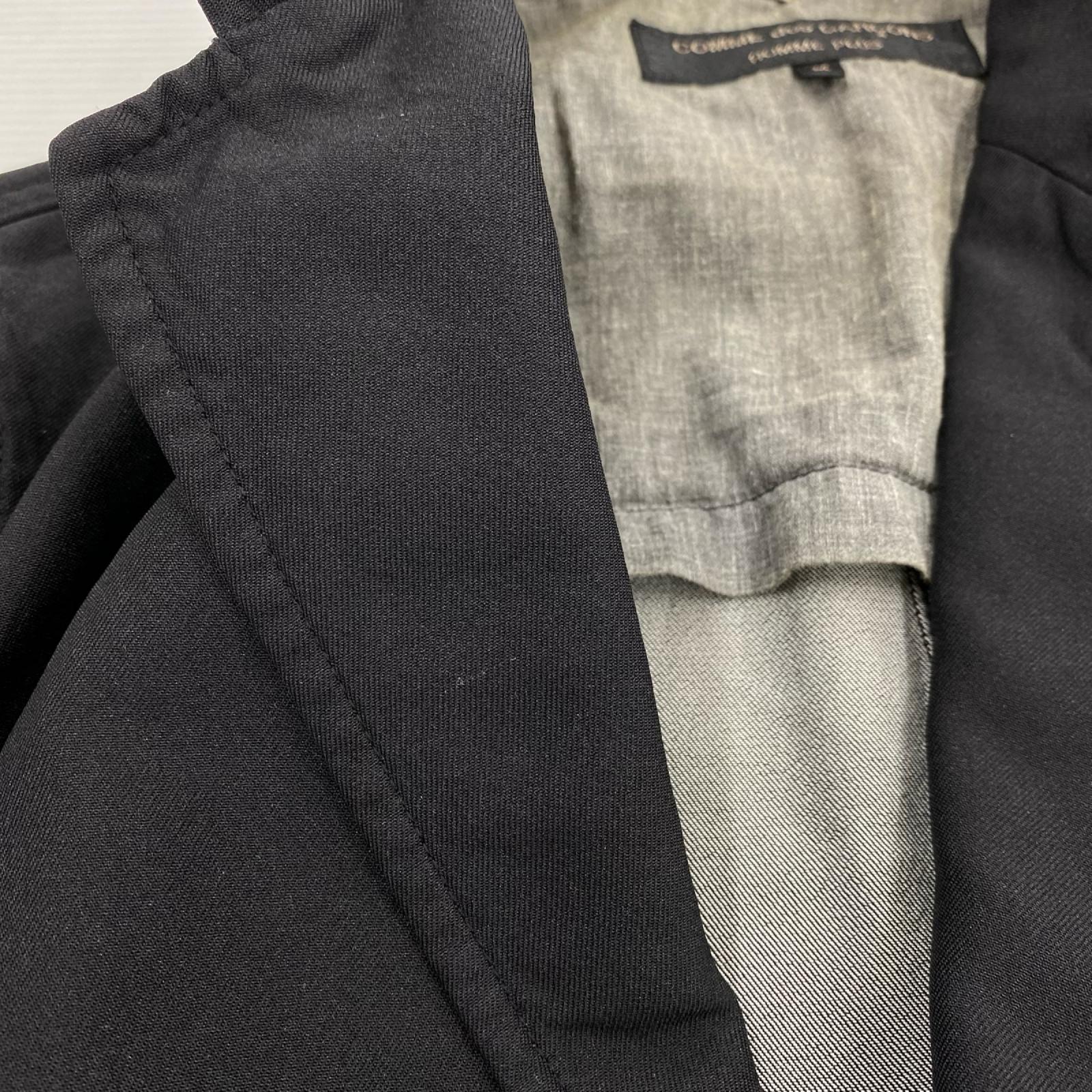 テーラードジャケット HOMME PLUS 黒 PM-J097 M 90s ポリ縮ジャケット M ブラック