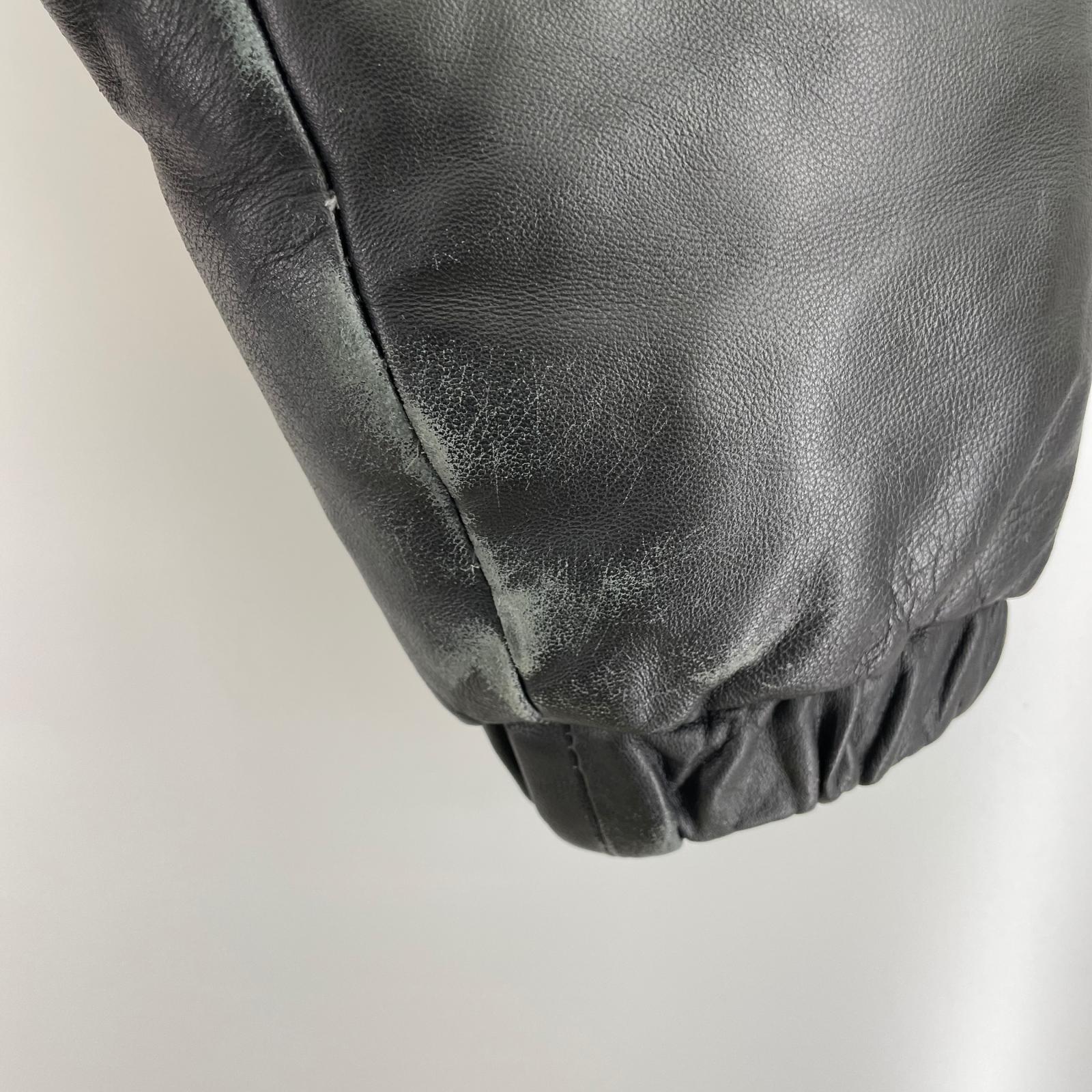 ダウンジャケット Schott レザーダウンジャケット Made In USA 38 38 ブラック