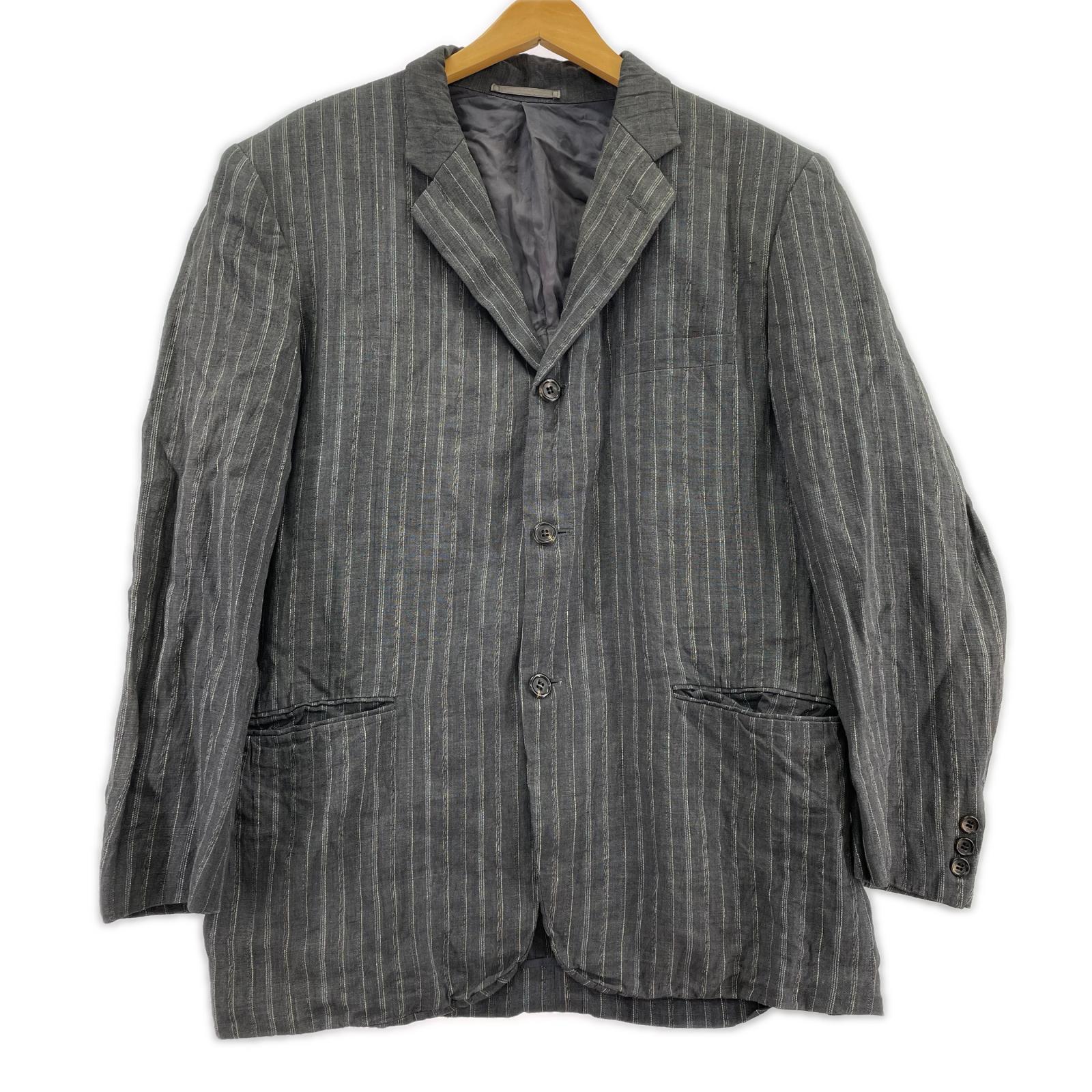 テーラードジャケット HOMME SAMPLE 3BストライプテーラードJKT (M) グレー M グレー