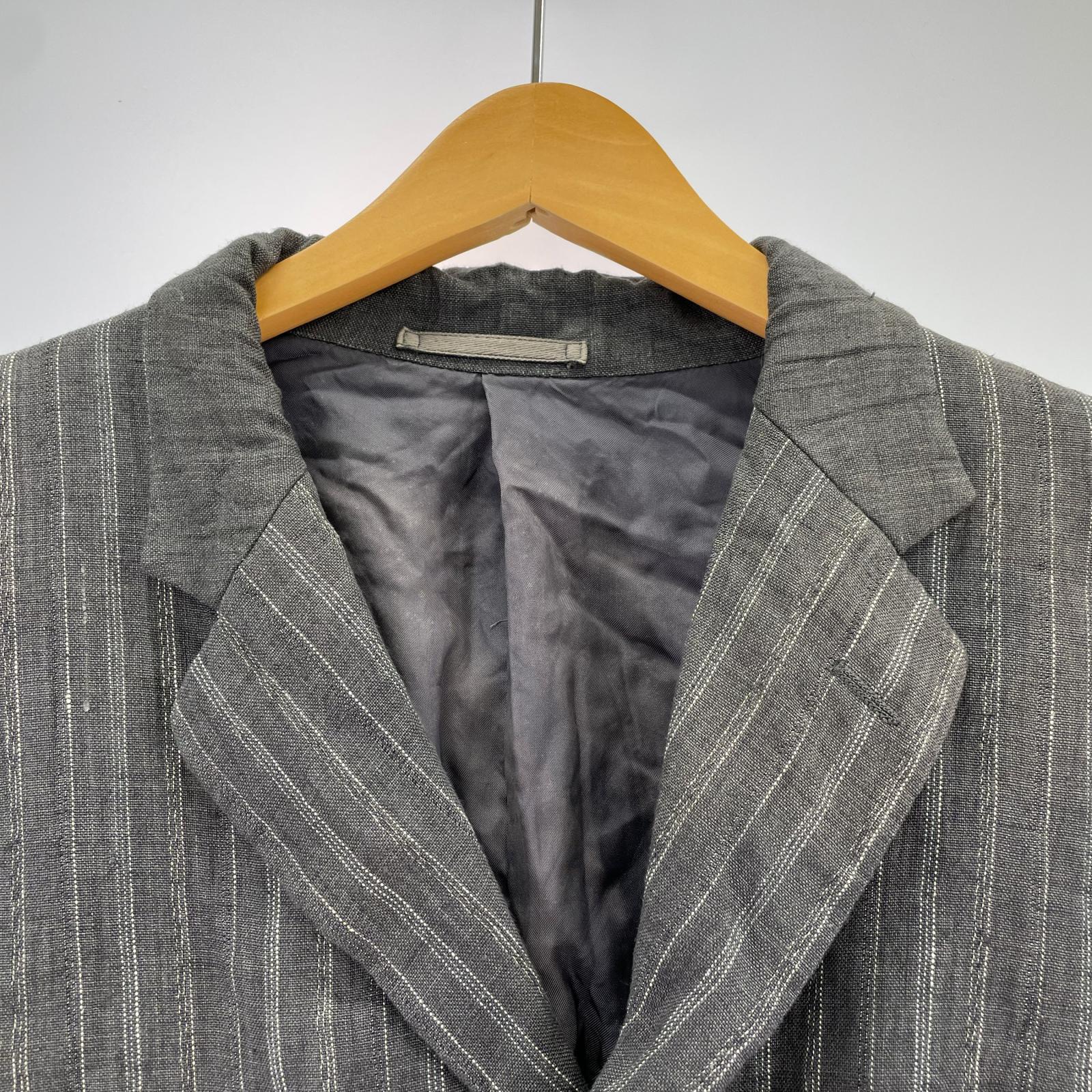 テーラードジャケット HOMME SAMPLE 3BストライプテーラードJKT (M) グレー M グレー