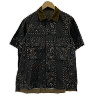 半袖シャツ 半袖シャツ/2/コットン/BLK/総柄/23-03153m