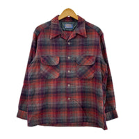 長袖シャツ 70s ﾎﾞｰﾄﾞｼｬﾂ L L レッド