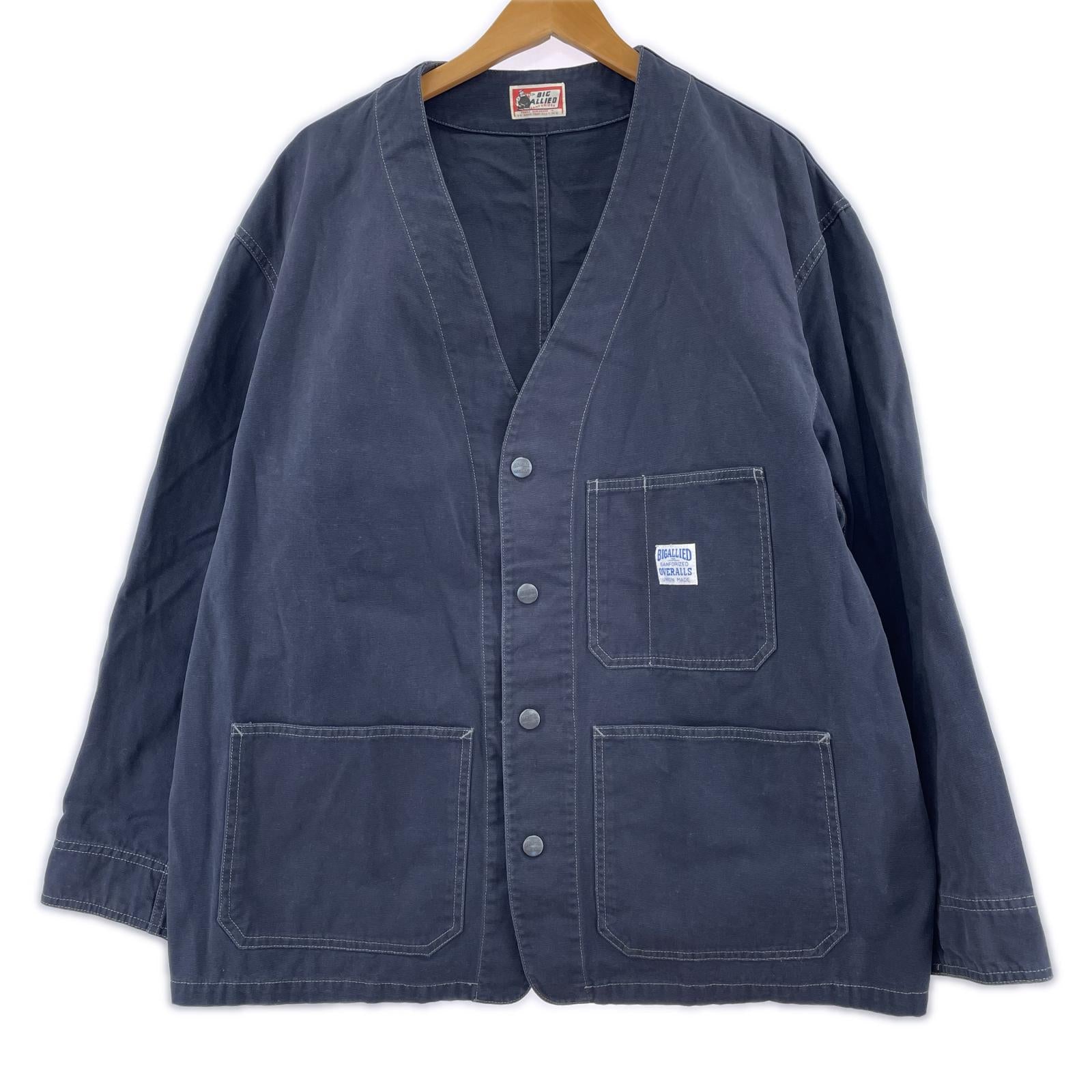 ジャケット BIG ALLIED ノーカラージャケット L ネイビー
