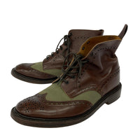 ブーツ Tricker's キャンバスディテール レースアップブーツ M2508 (9.5) ブラウン