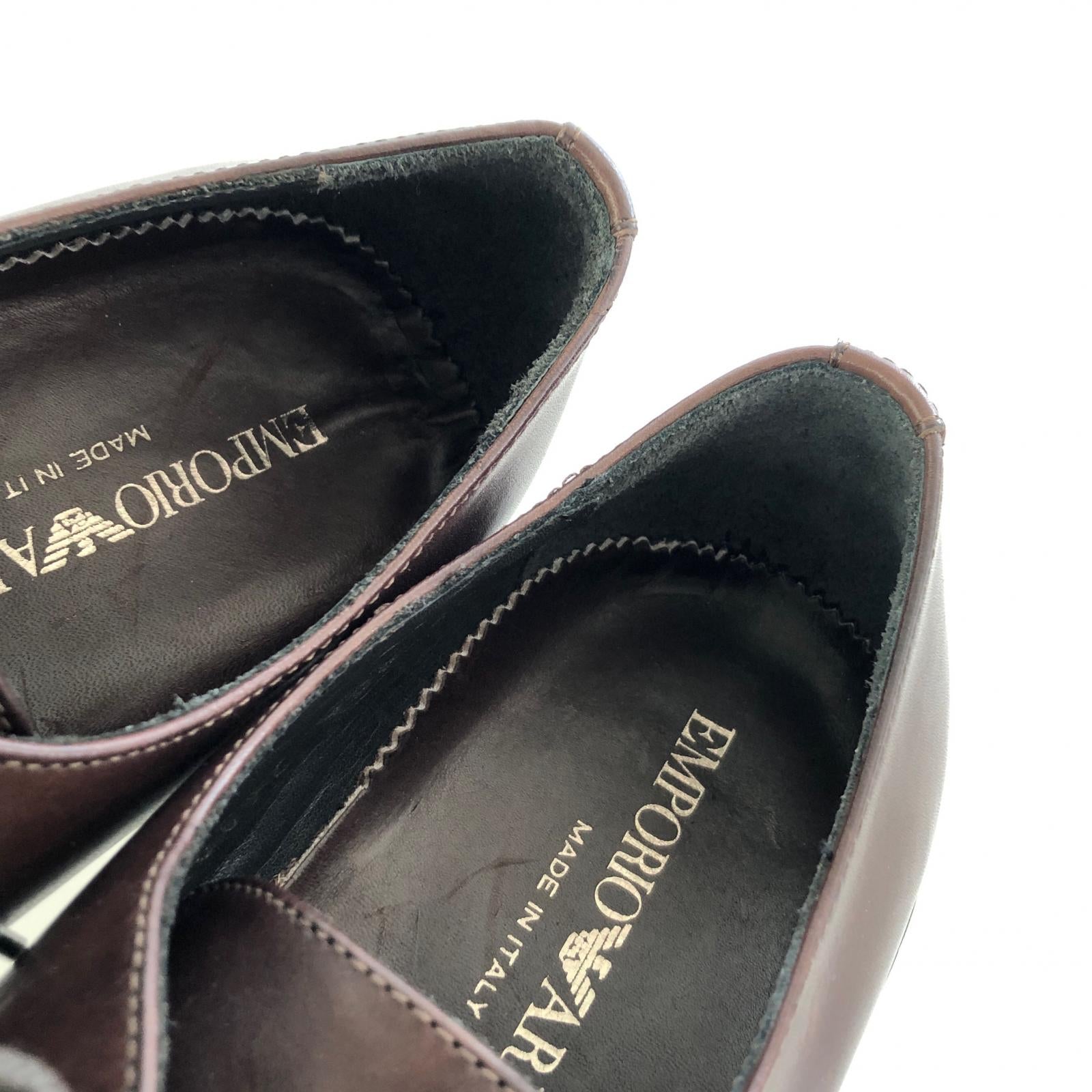シューズ EMPORIO ARMANI レザーシューズ BR 40（25.0-25.5） ブラウン
