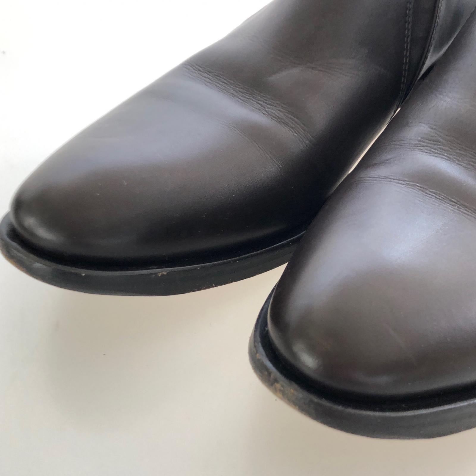 シューズ GIORGIO ARMANI レザーシューズ サイドゴアBR 40 1/2 ブラウン