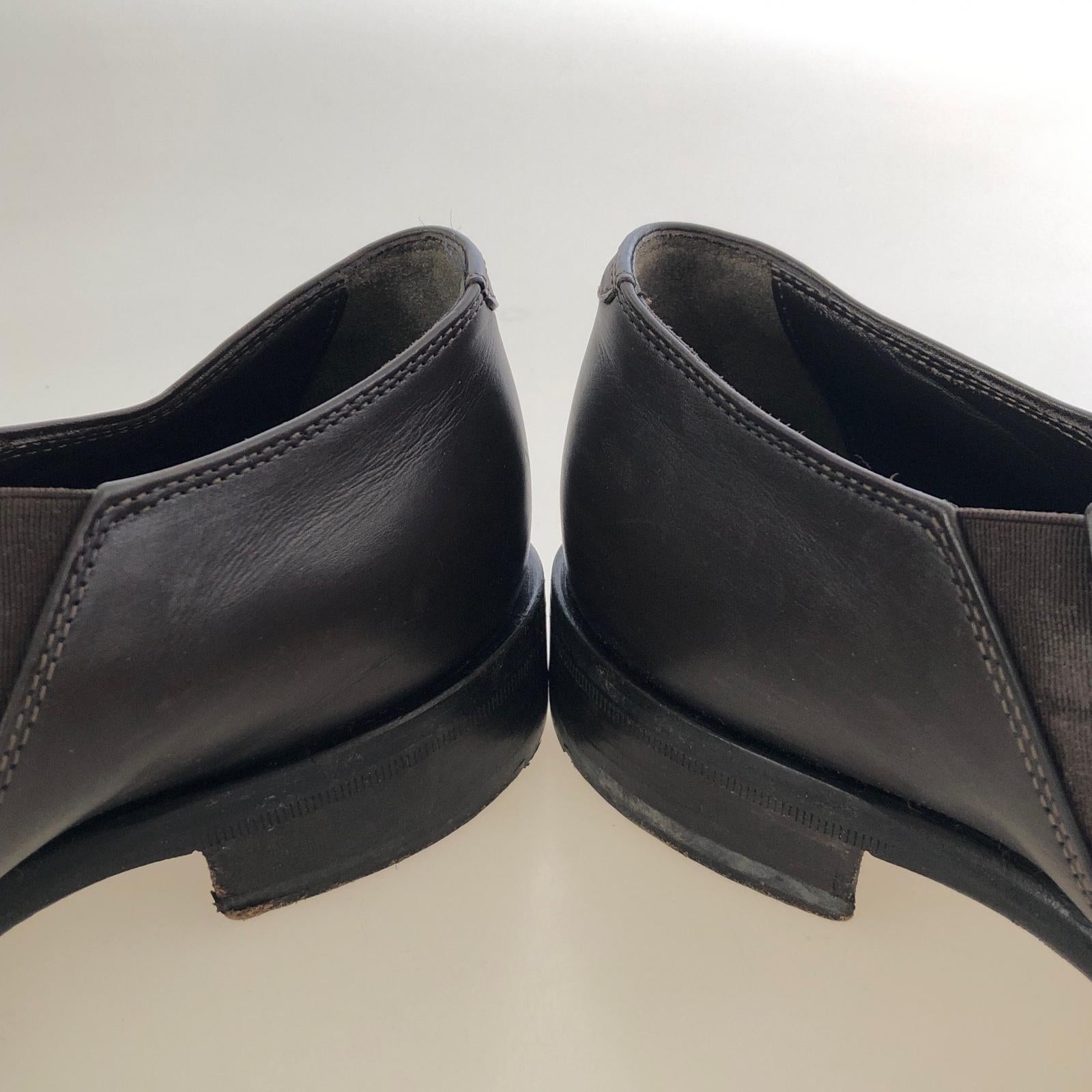 シューズ GIORGIO ARMANI レザーシューズ サイドゴアBR 40 1/2 ブラウン