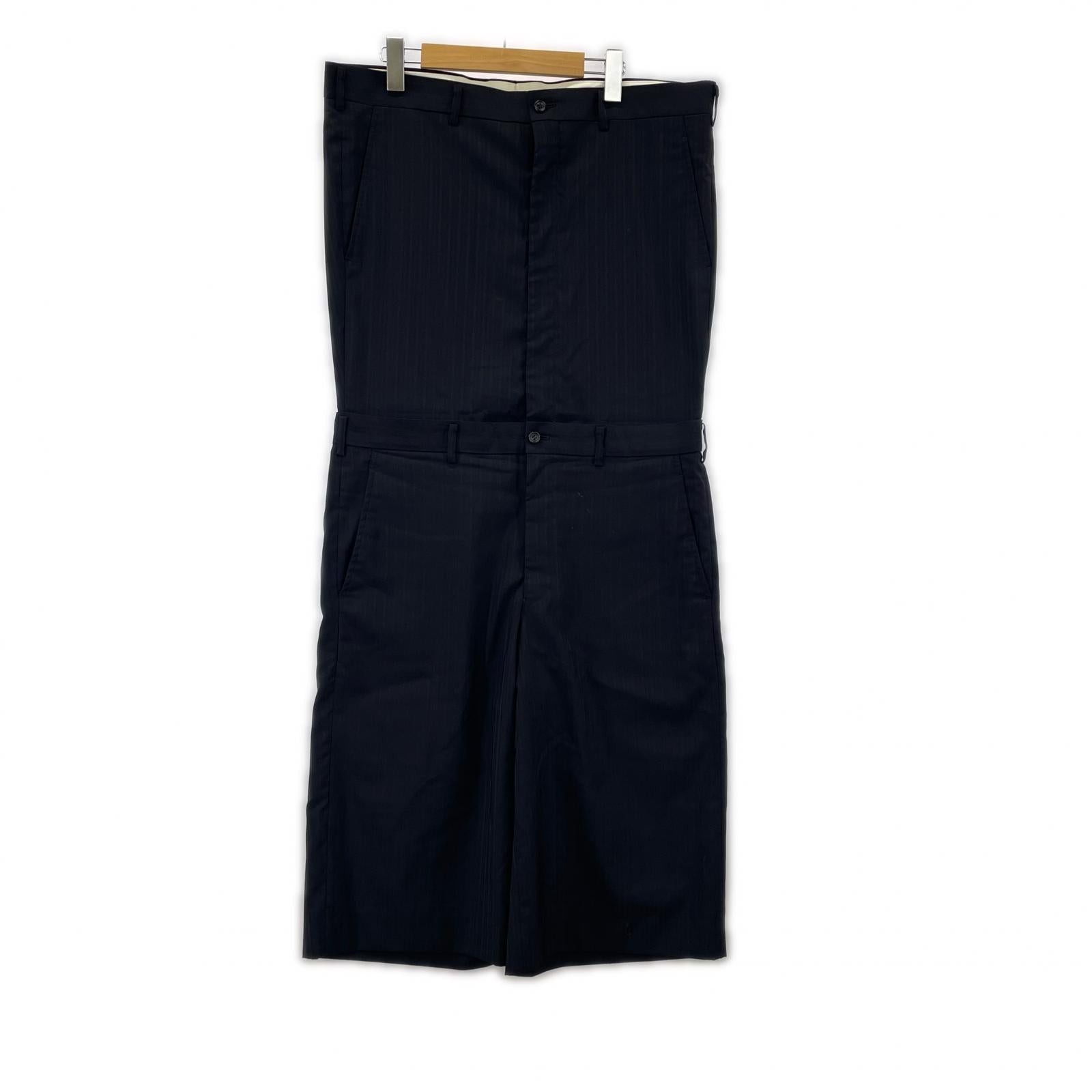 ショートパンツ HOMME PLUS 24SS ドッキングレイヤードショートパンツ ブラック