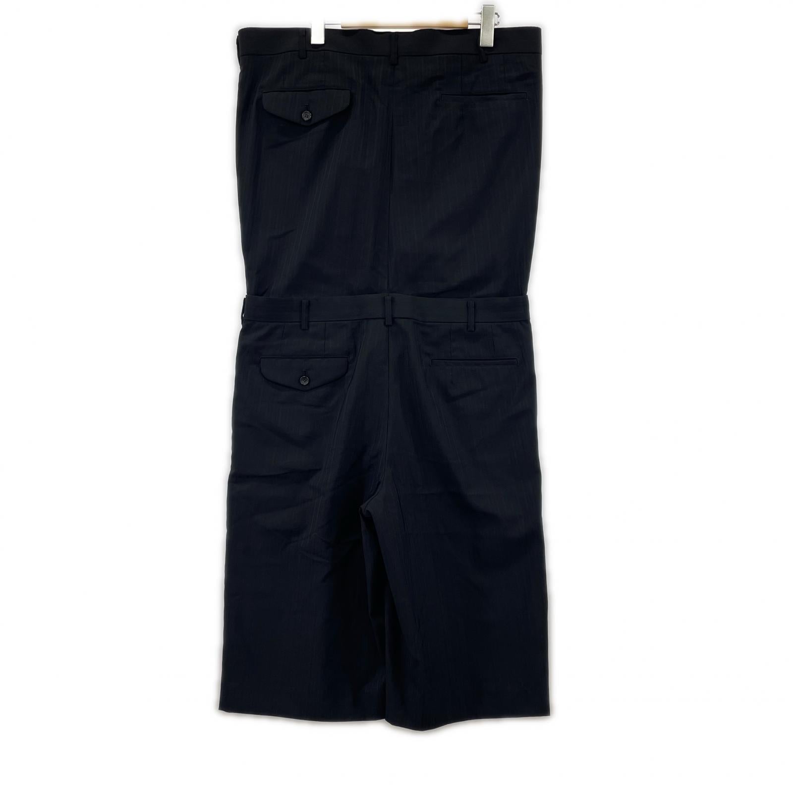 ショートパンツ HOMME PLUS 24SS ドッキングレイヤードショートパンツ ブラック