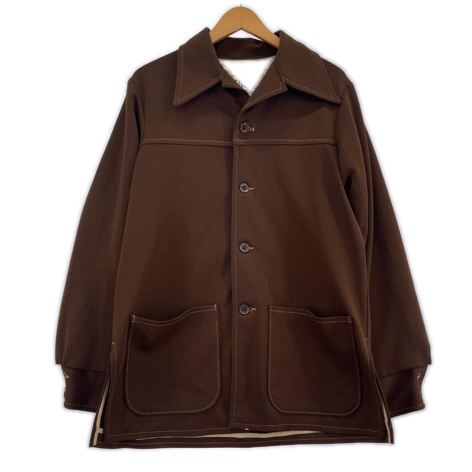 長袖シャツ FARAH USA製 シャツジャケット ブラウン ブラウン
