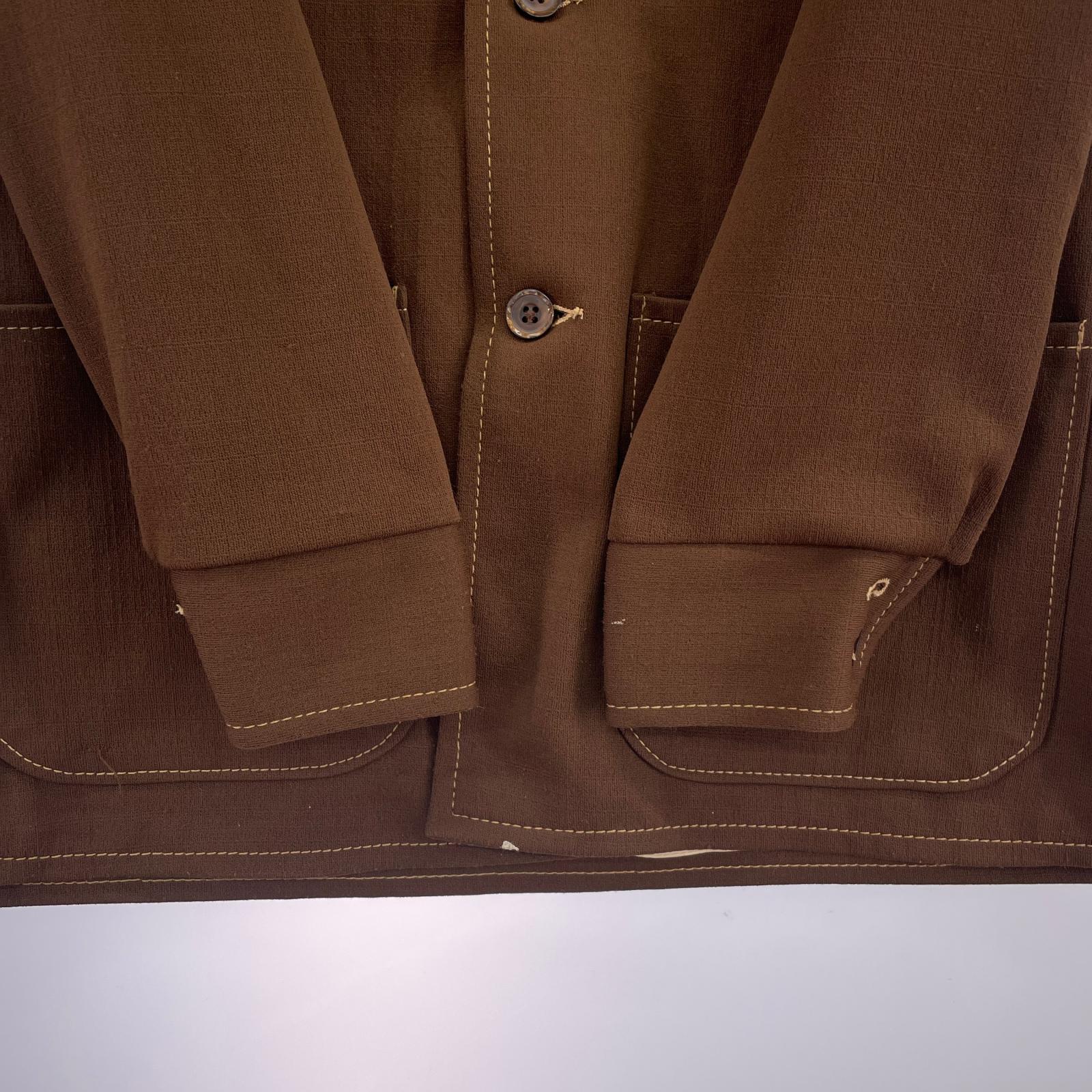 長袖シャツ FARAH USA製 シャツジャケット ブラウン ブラウン