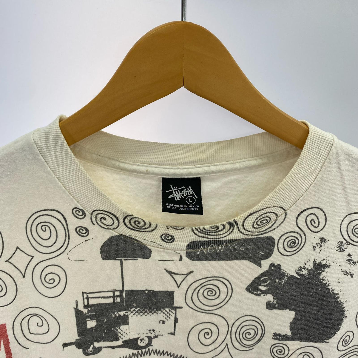 半袖Ｔシャツ 00s オーバープリント S/Sカットソー ホワイト L ホワイト