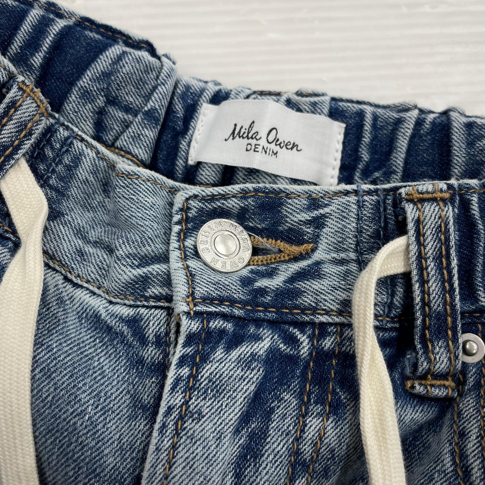 デニムパンツ MILA PANTS ウエストゴムドロストイージーデニムパンツ