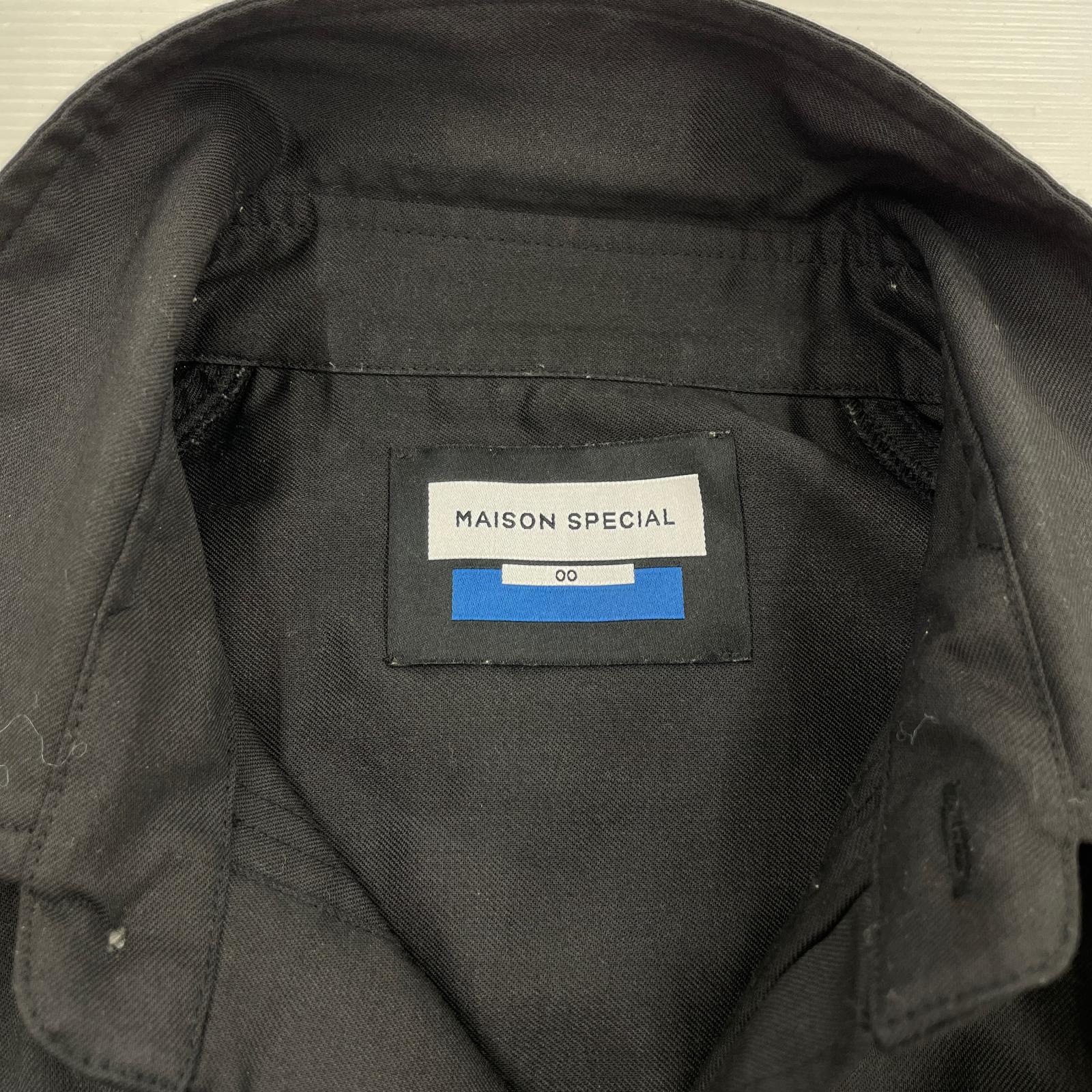 長袖シャツ 西川毛織 Prime-Over Wool Curve Shirt 黒 ブラック