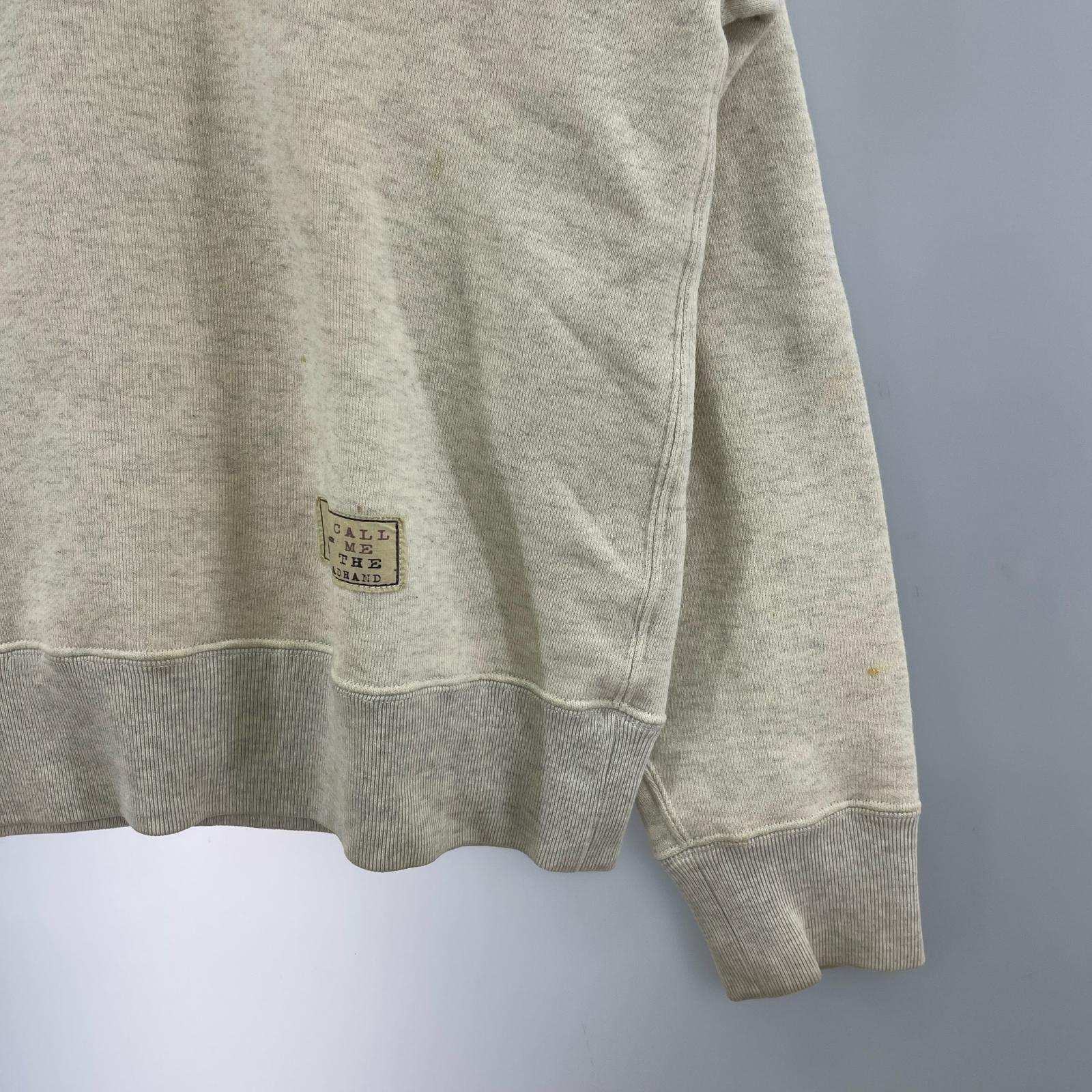 スウェット 両V バックプリント 灰（L） L ホワイト