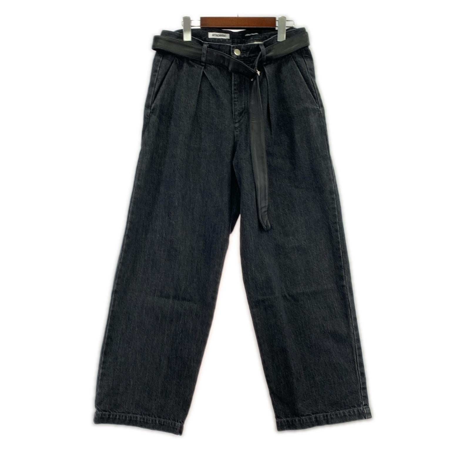 デニムパンツ × JAPAN DENIM　LEATHER BELT 1 ブラック