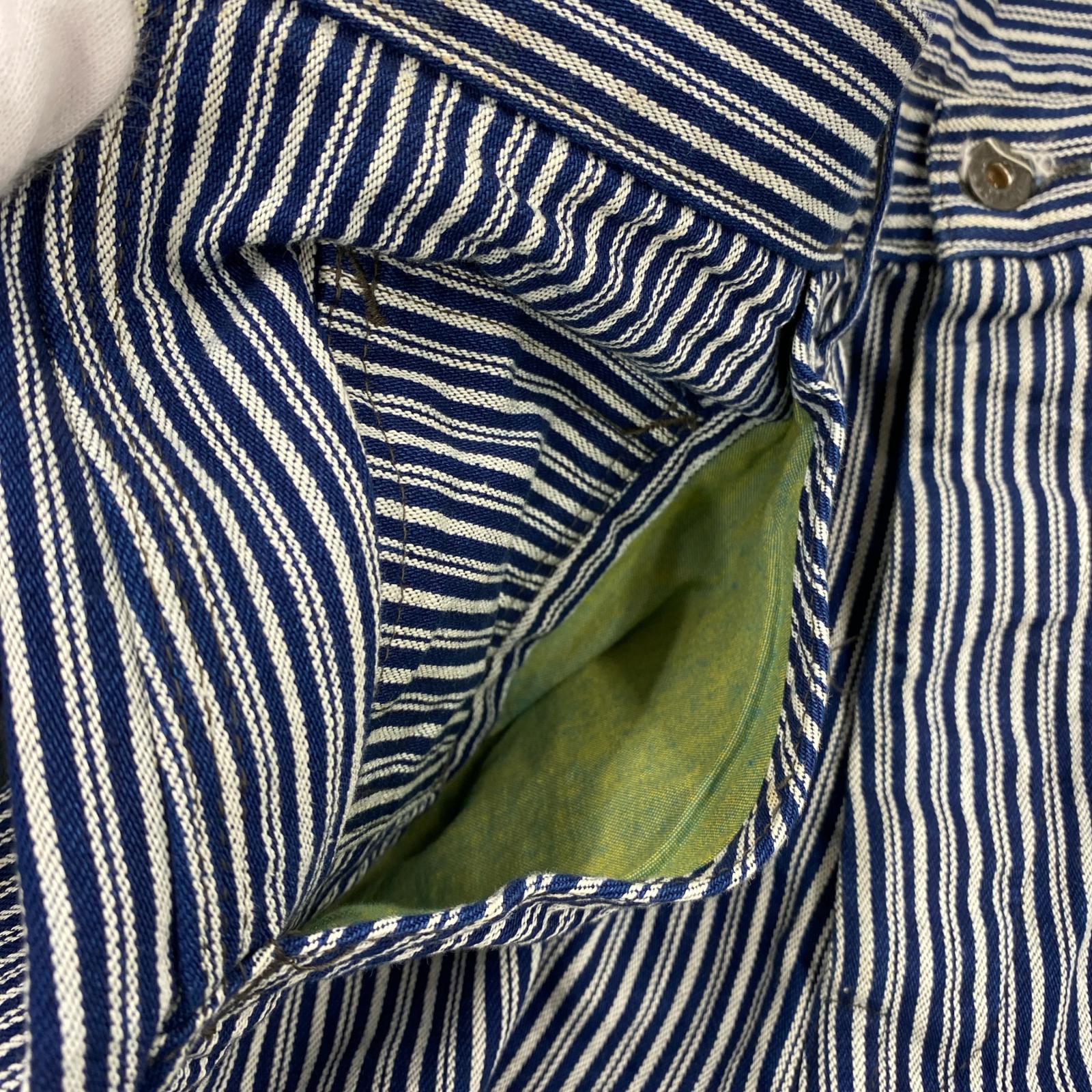 パンツ ヒッコリーワークパンツ ブルー S ブルー