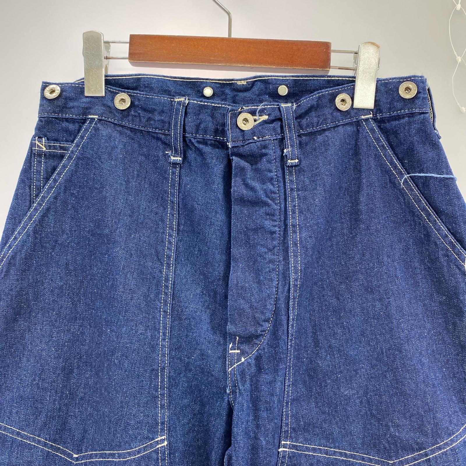 デニムパンツ ダブルニーデニムパンツ インディゴ M ネイビー