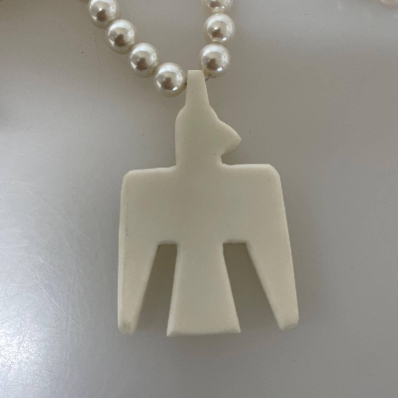 ネックレス KAPITAL Santo Domingo Bird Pearl Necklace 白 ホワイト